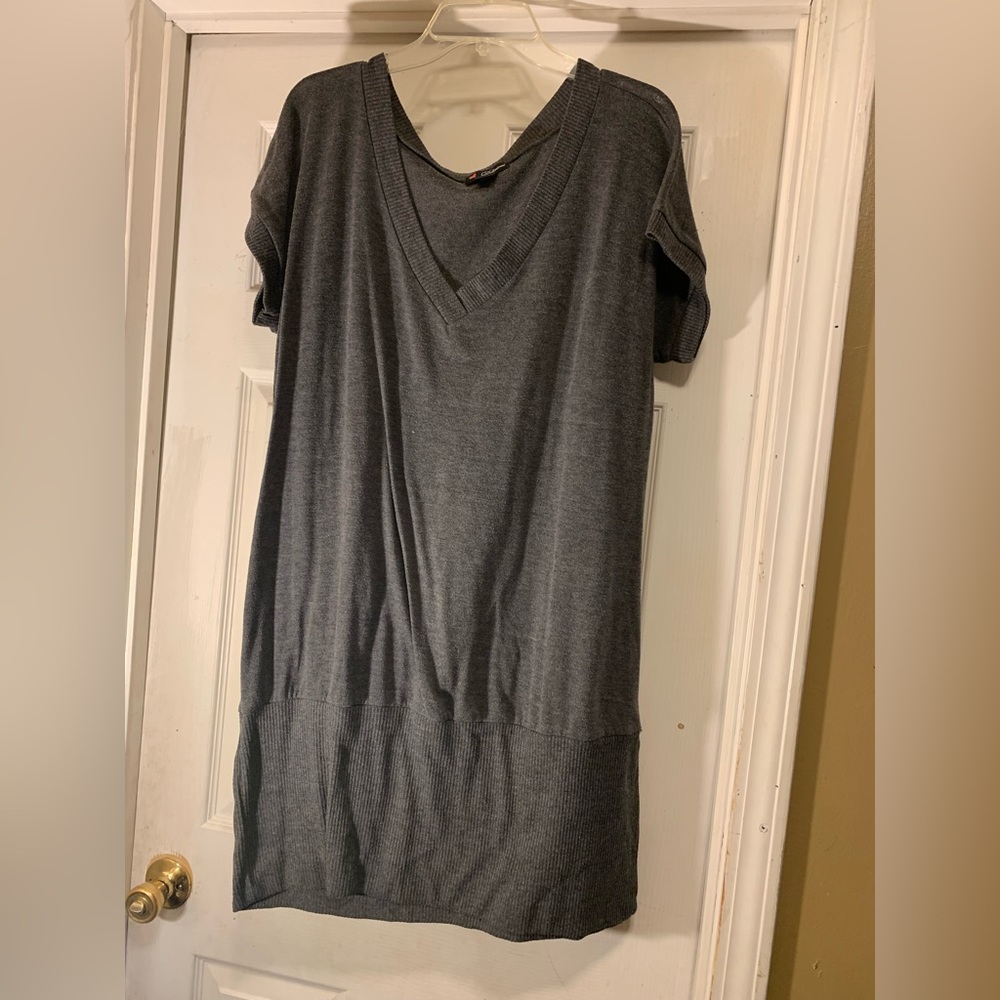 Used stretchy midi low cut sweater dress
